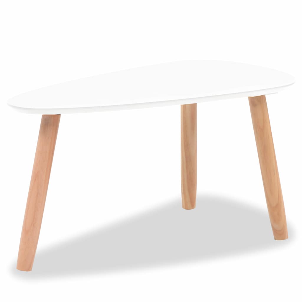 Coffee Table Set of 2 White Solid pinewood, MDF Medium Durable