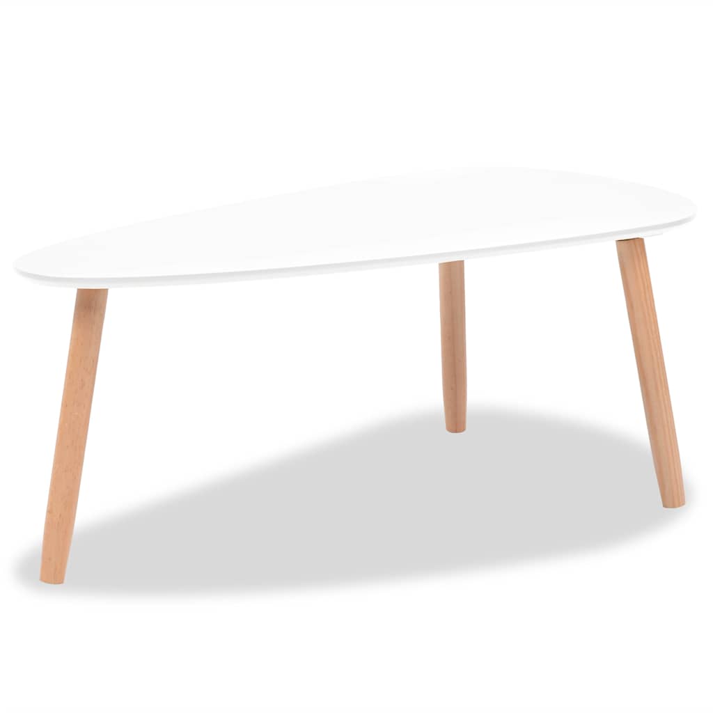 Coffee Table Set of 2 White Solid pinewood, MDF Medium Durable