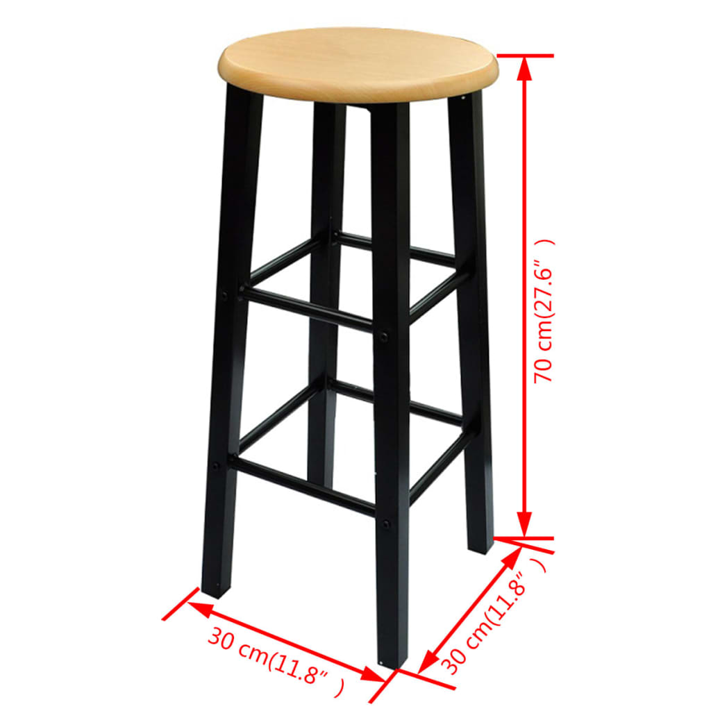 Dining Set Black MDF Small Breakfast Table Rectangular