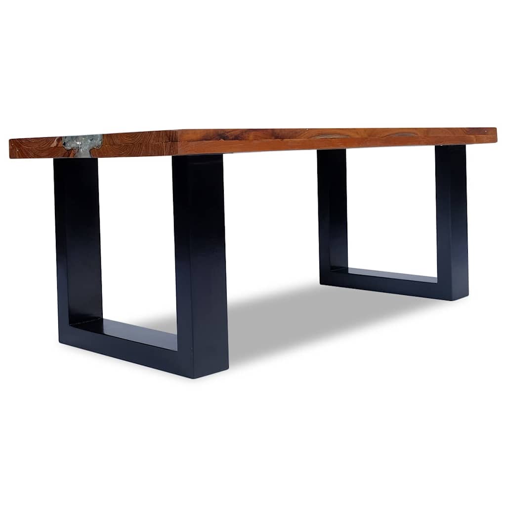 Coffee Table Multicolour Solid teak and mango wood with clear resin