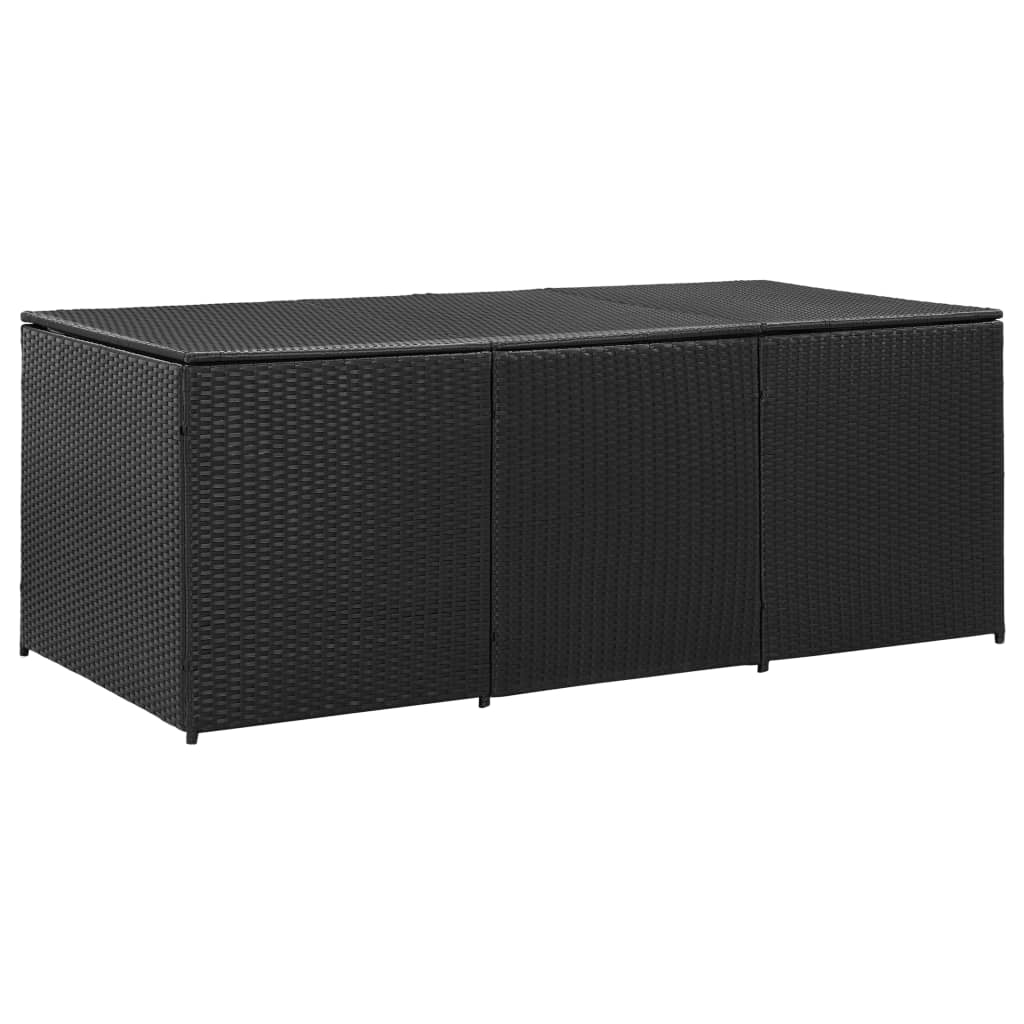 Storage Chest Black Polyethylene Rattan Large Garden Storage Box