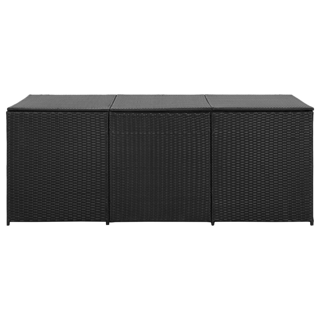Storage Chest Black Polyethylene Rattan Large Garden Storage Box