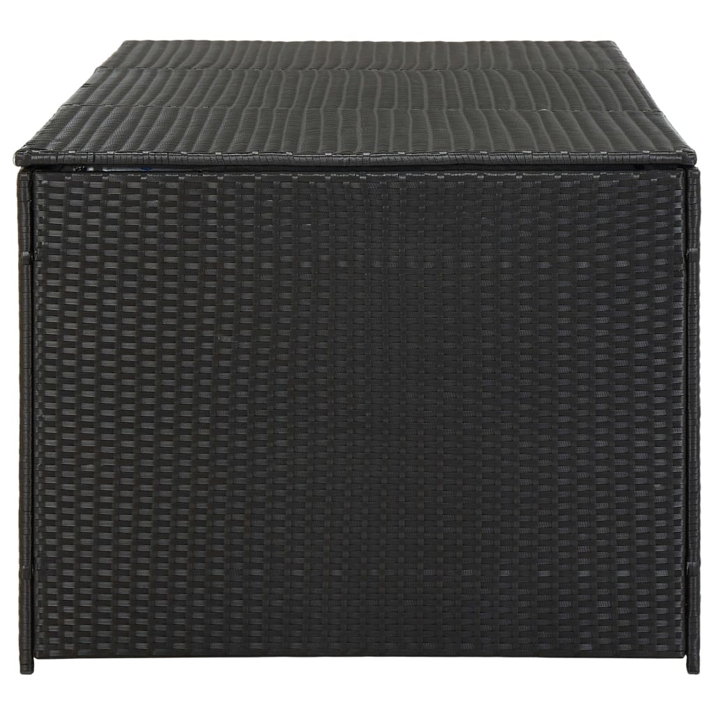 Storage Chest Black Polyethylene Rattan Large Garden Storage Box