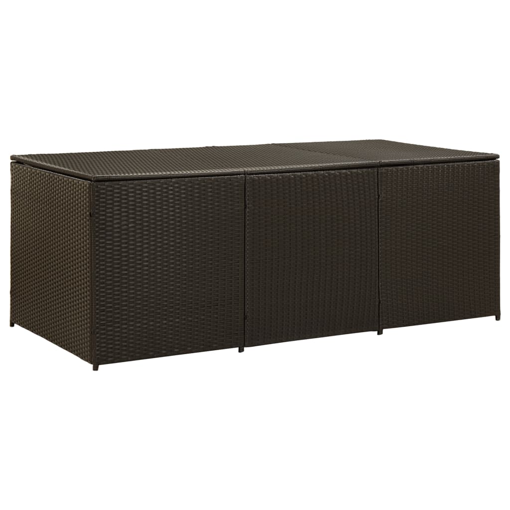 Storage Chest Brown Poly Rattan Large Garden Storage Box
