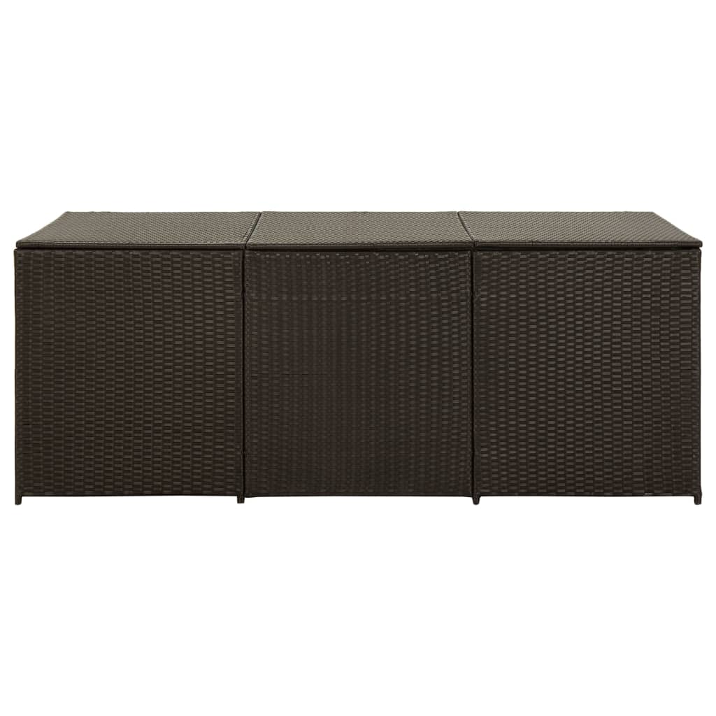 Storage Chest Brown Poly Rattan Large Garden Storage Box