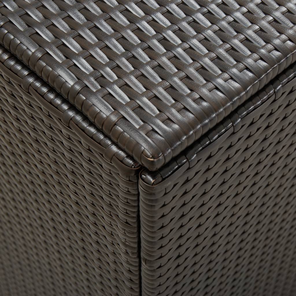 Storage Chest Brown Poly Rattan Large Garden Storage Box