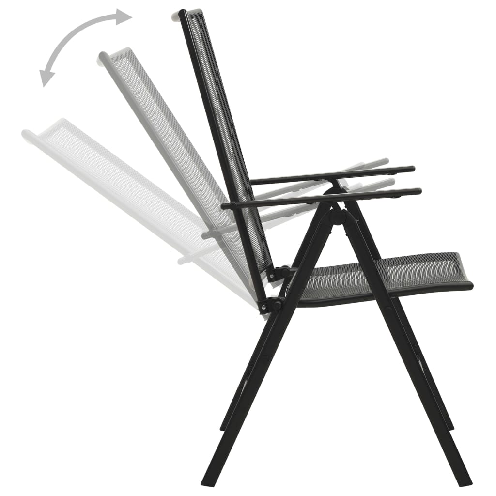 Folding Chair Set of 4 Anthracite Steel Standard Foldable