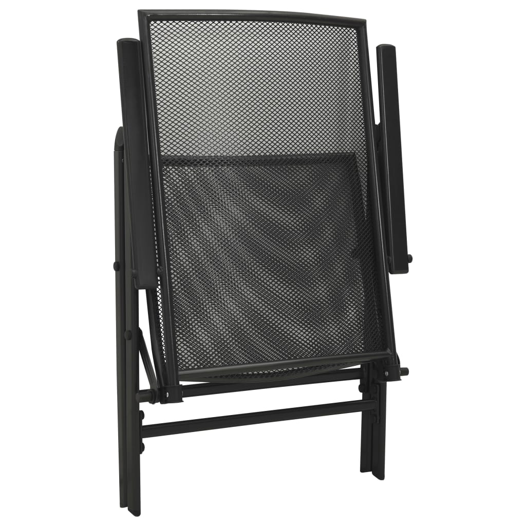 Folding Chair Set of 4 Anthracite Steel Standard Foldable