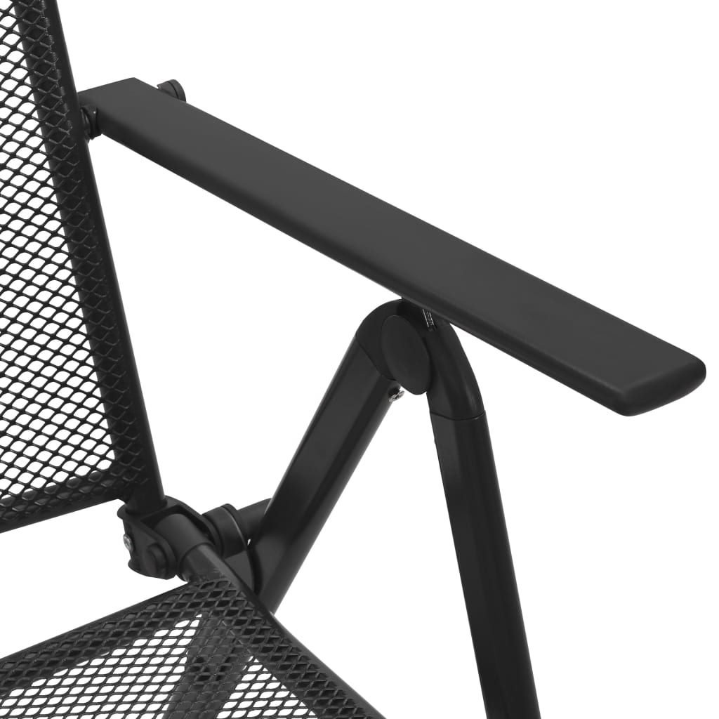 Folding Chair Set of 4 Anthracite Steel Standard Foldable