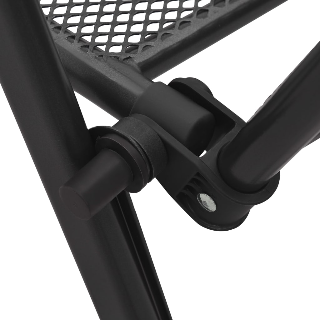 Folding Chair Set of 4 Anthracite Steel Standard Foldable