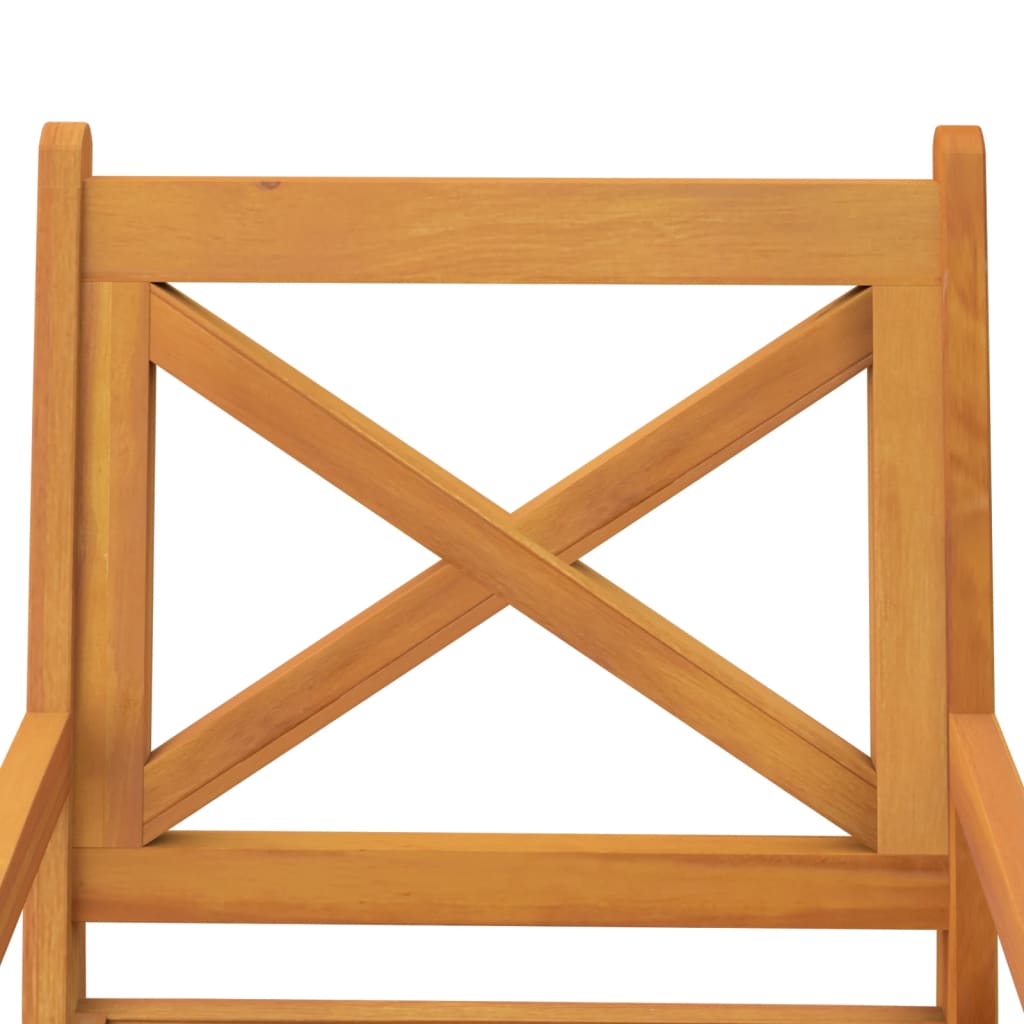 Dining Chair Set of 2 Brown Solid Acacia Wood with an Oil Finish
