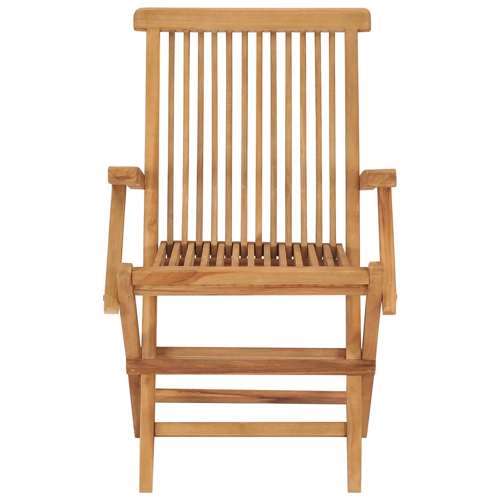 Garden Chair Set of 3 Teak Brown Teak Wood Medium Foldable