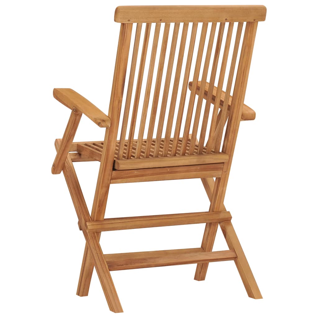 Garden Chair Set of 3 Teak Brown Teak Wood Medium Foldable