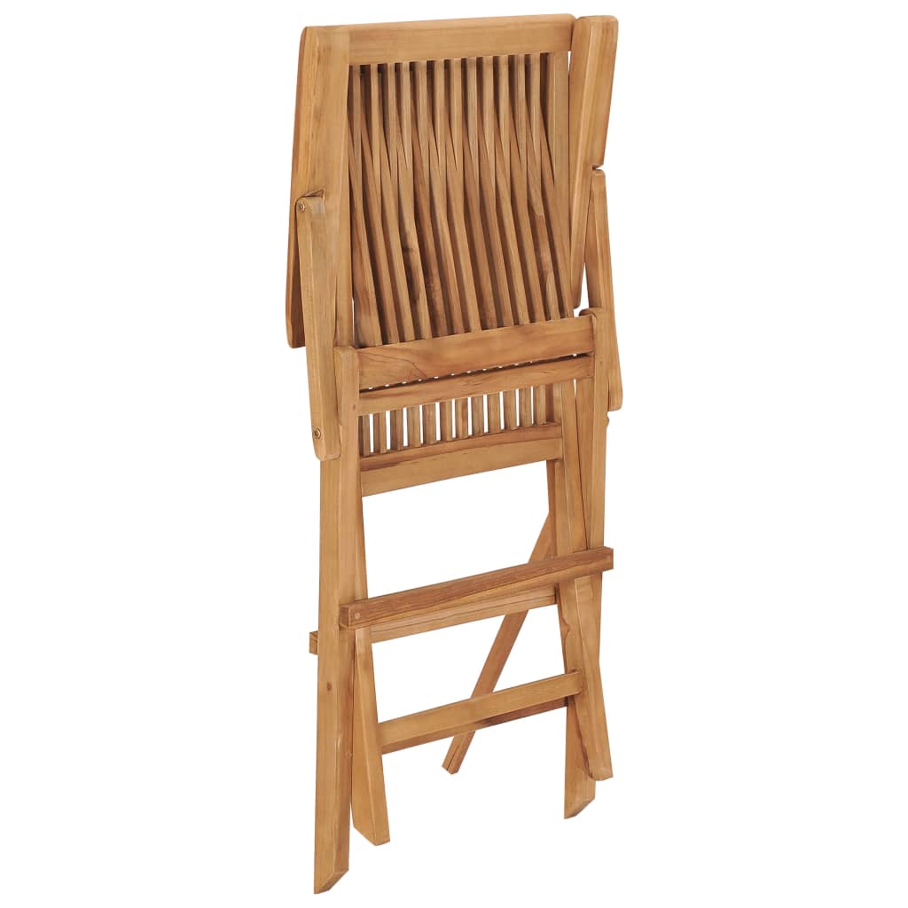 Garden Chair Set of 3 Teak Brown Teak Wood Medium Foldable