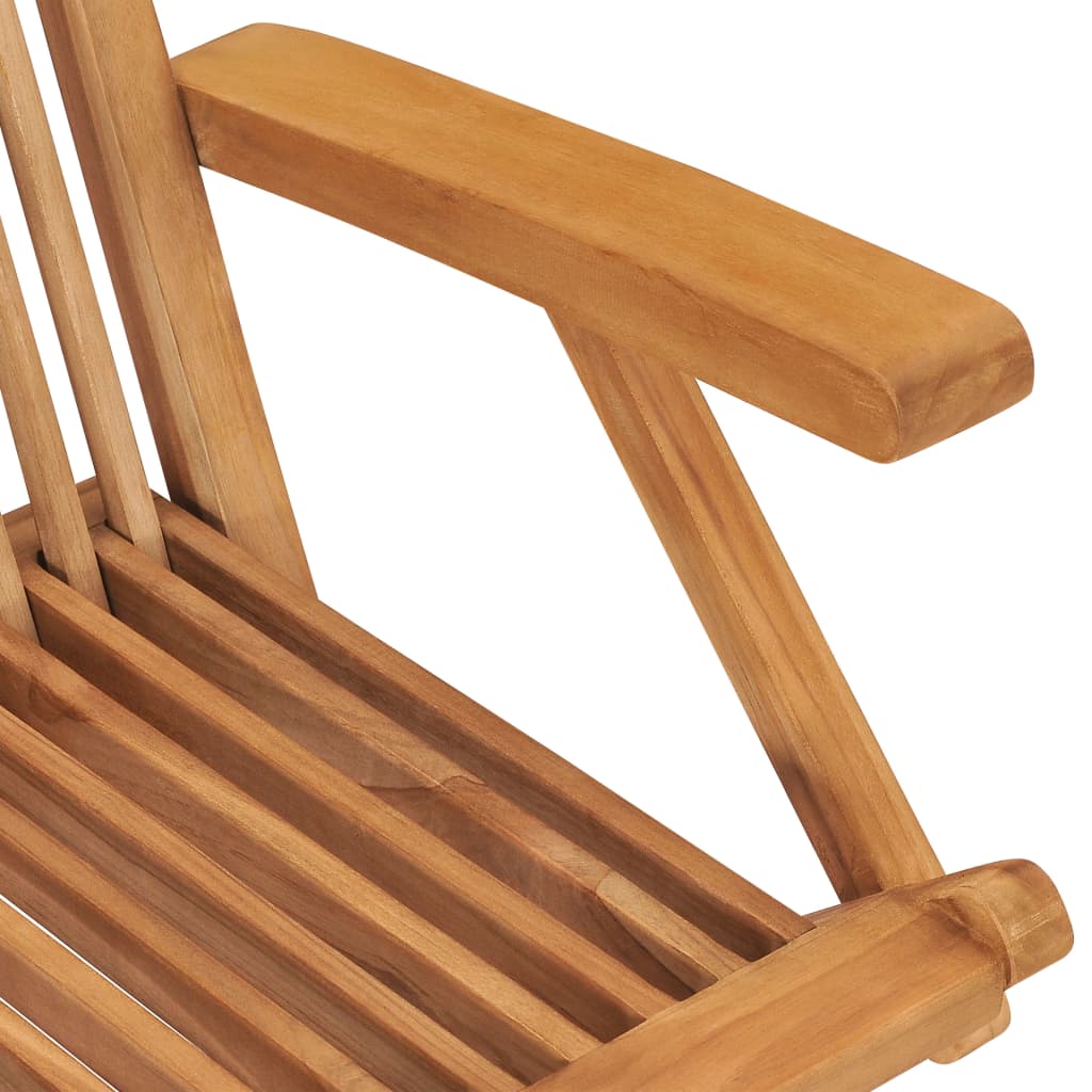 Garden Chair Set of 3 Teak Brown Teak Wood Medium Foldable