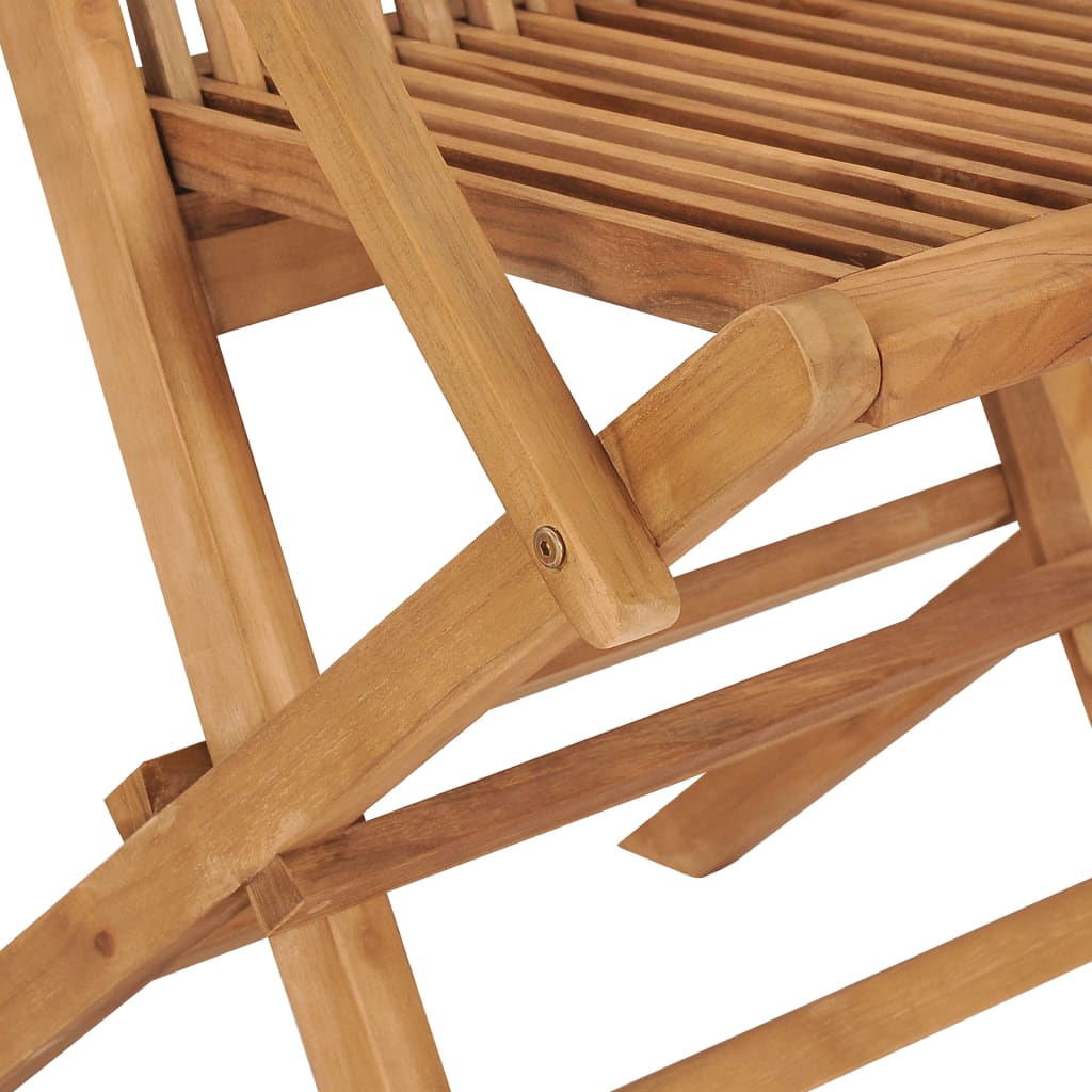 Garden Chair Set of 3 Teak Brown Teak Wood Medium Foldable