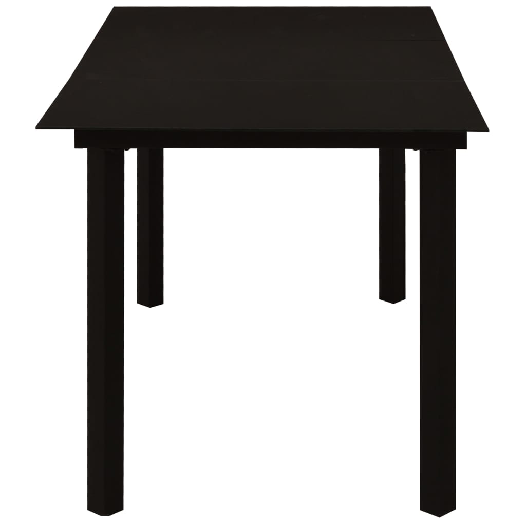 Dining Set Black Glass Standard Durable Dining Set