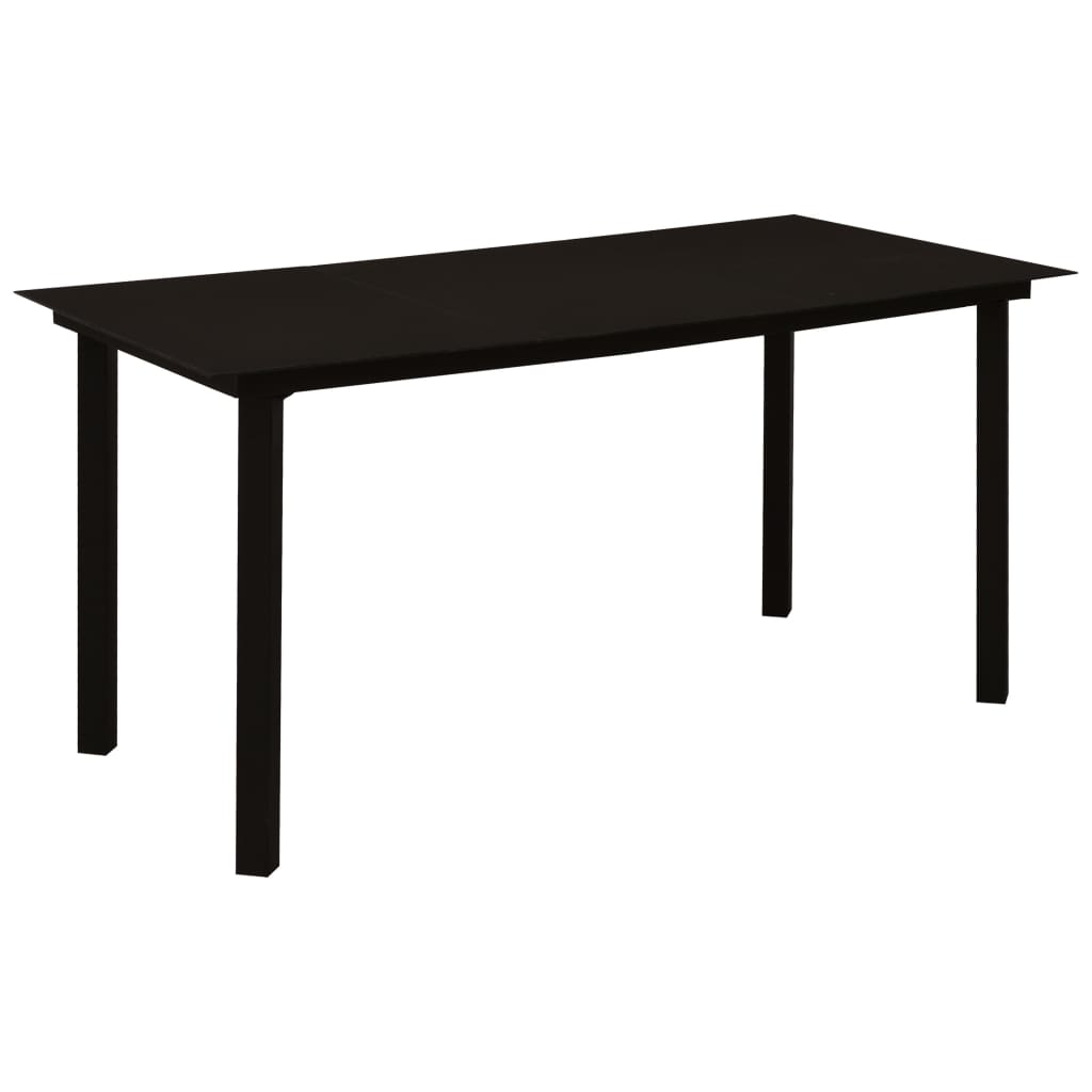 Dining Set Black Glass Standard Durable Dining Set