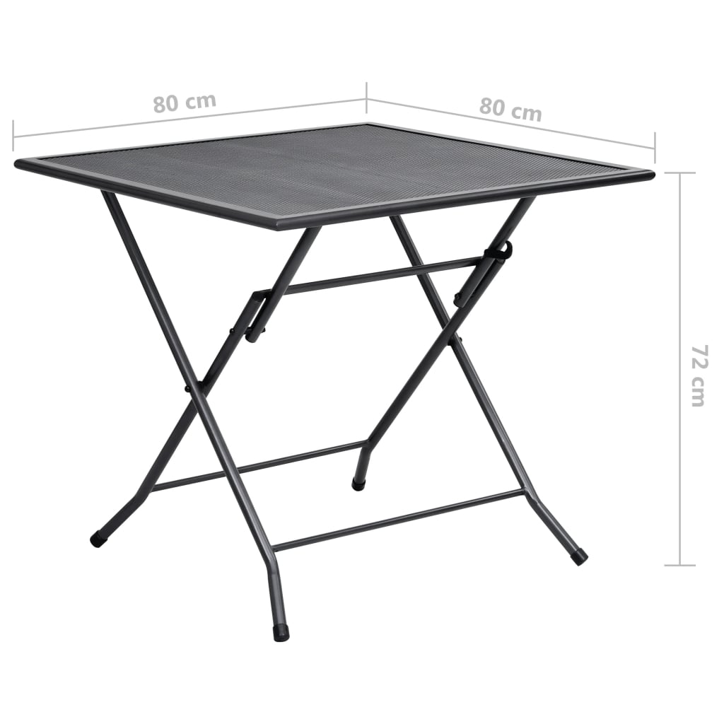 Dining Set Anthracite Steel Standard Dining Set Square