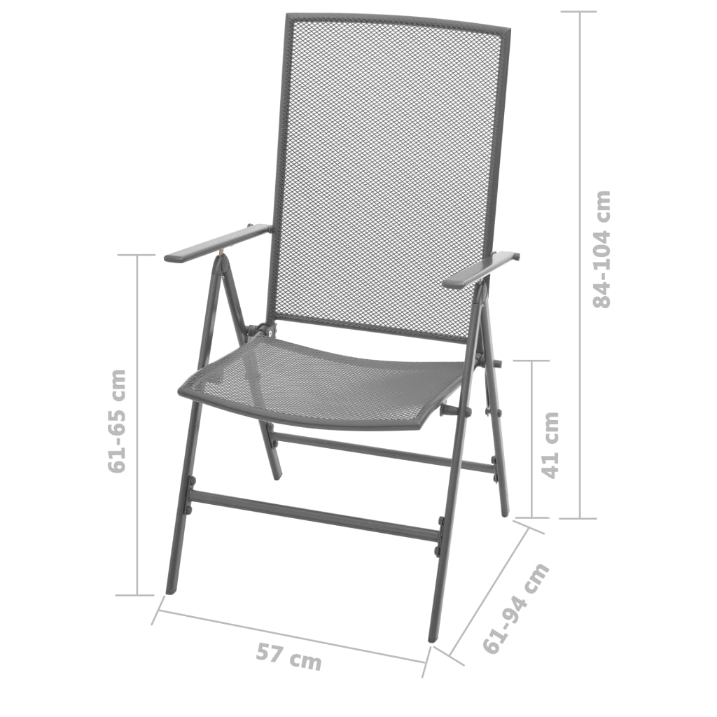 Dining Set Anthracite Steel Standard Dining Set Square