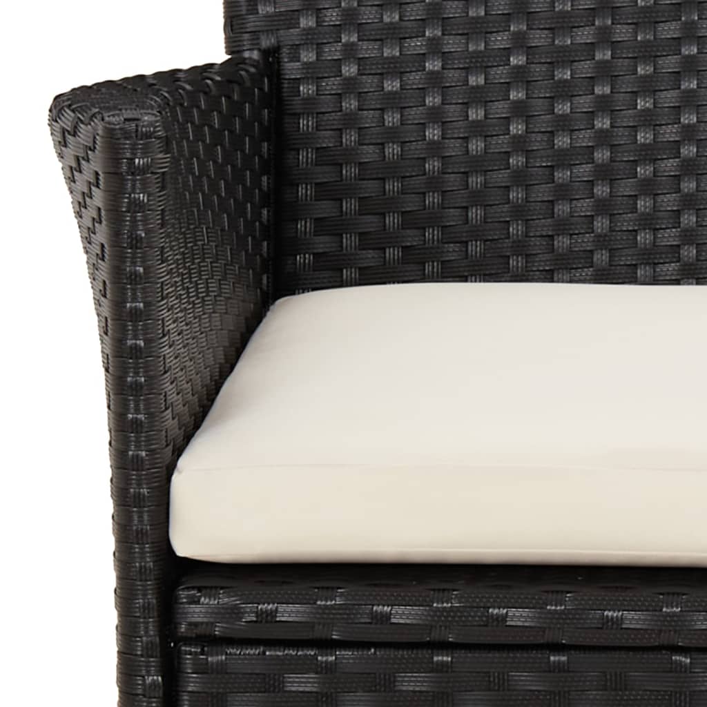 Garden Chair Set of 4 Black Poly rattan Medium Durable