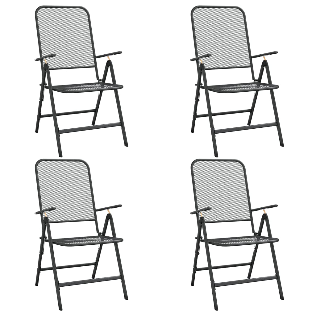 Folding Garden Chair Set of 4 Anthracite