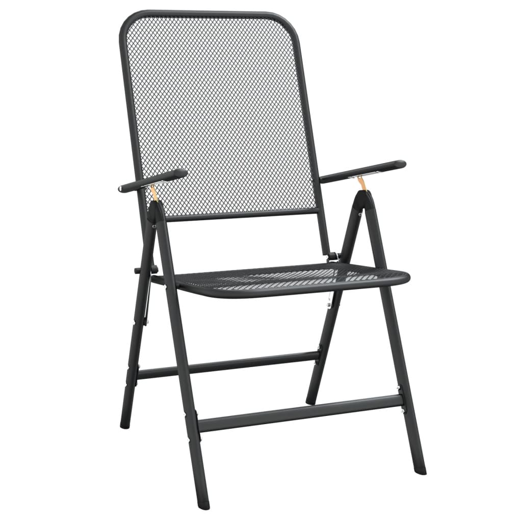 Folding Garden Chair Set of 4 Anthracite