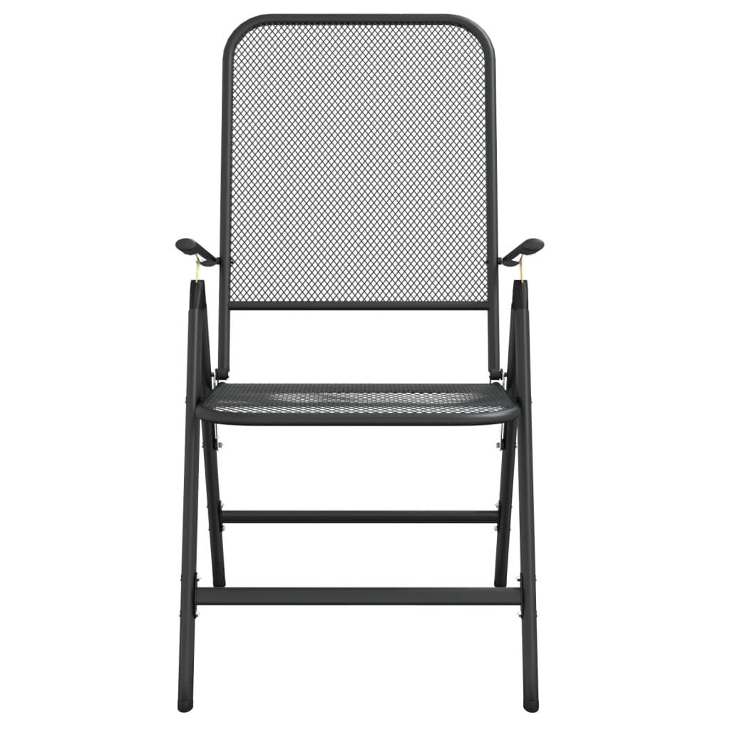 Folding Garden Chair Set of 4 Anthracite