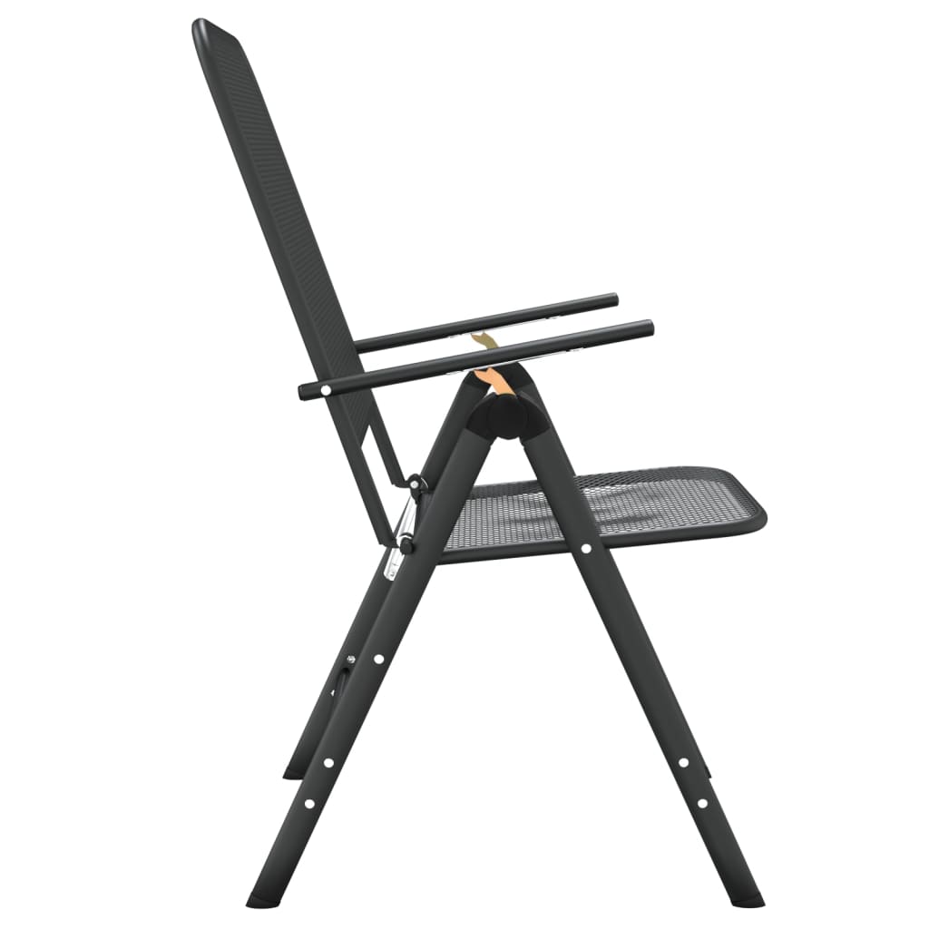 Folding Garden Chair Set of 4 Anthracite