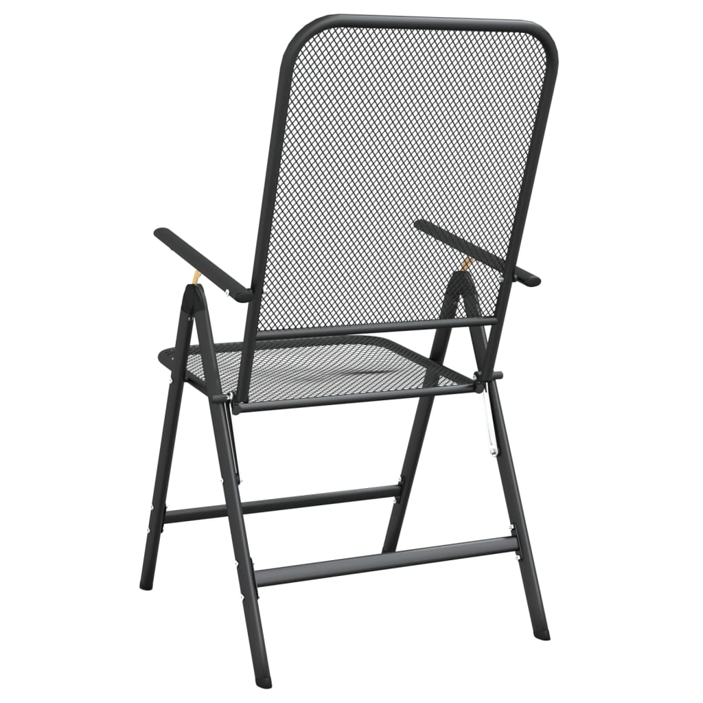 Folding Garden Chair Set of 4 Anthracite