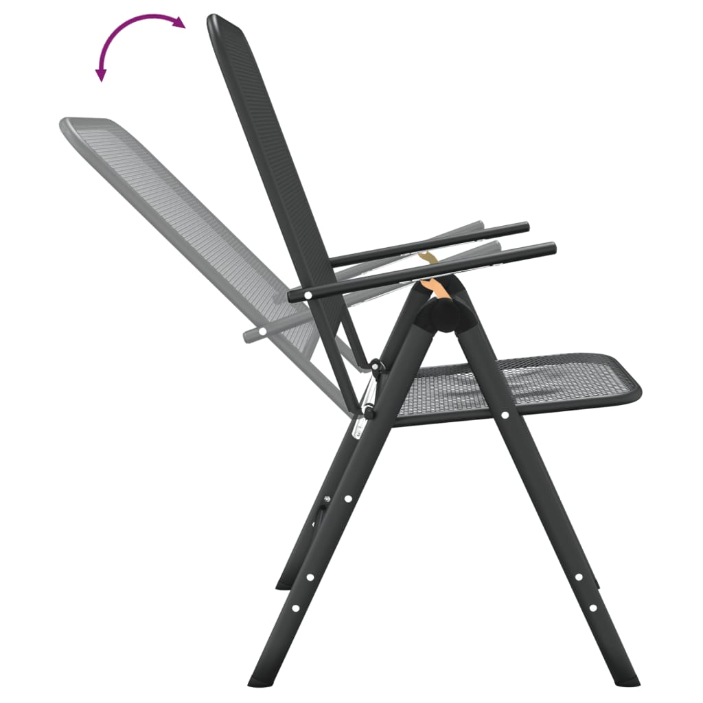 Folding Garden Chair Set of 4 Anthracite