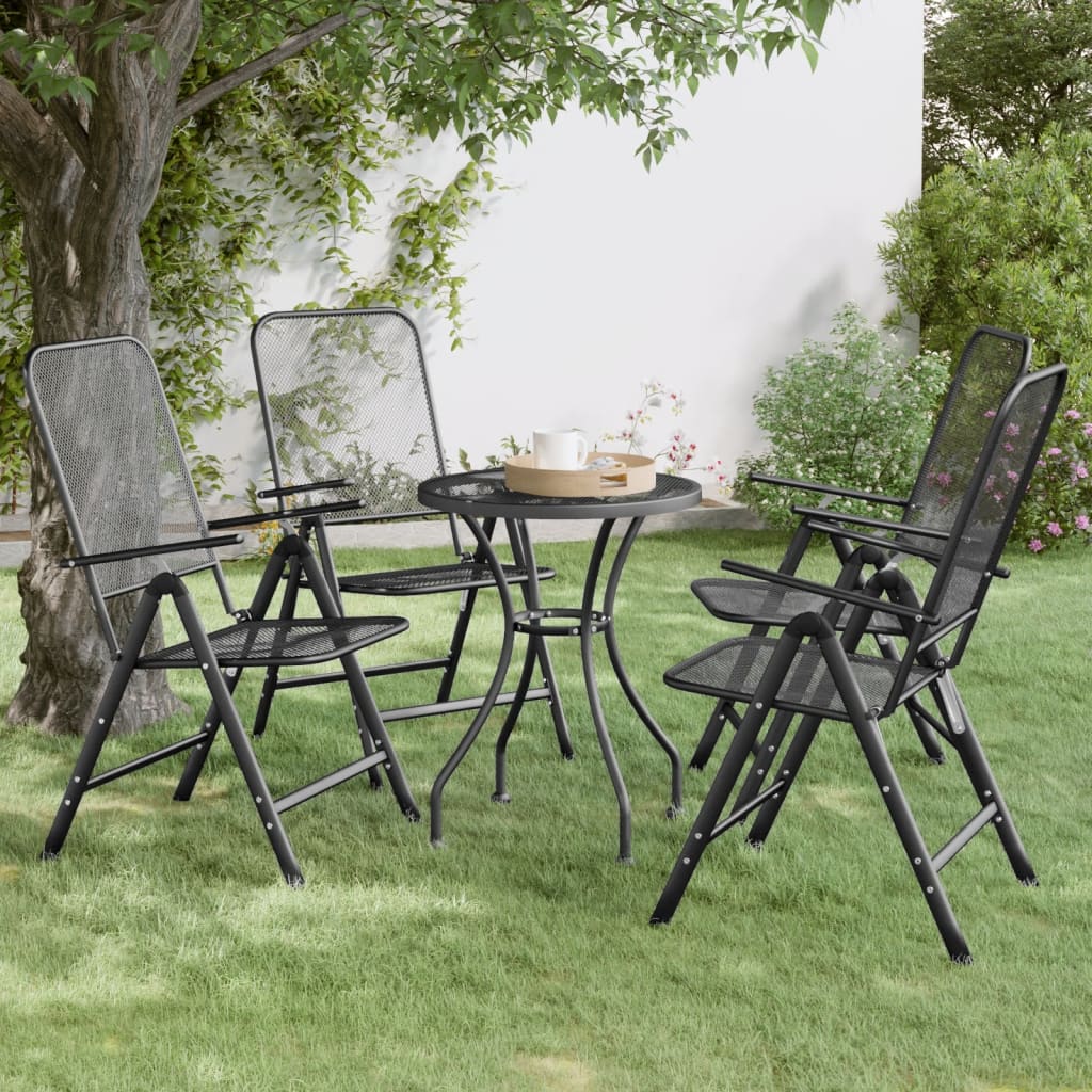 Folding Garden Chair Set of 4 Anthracite