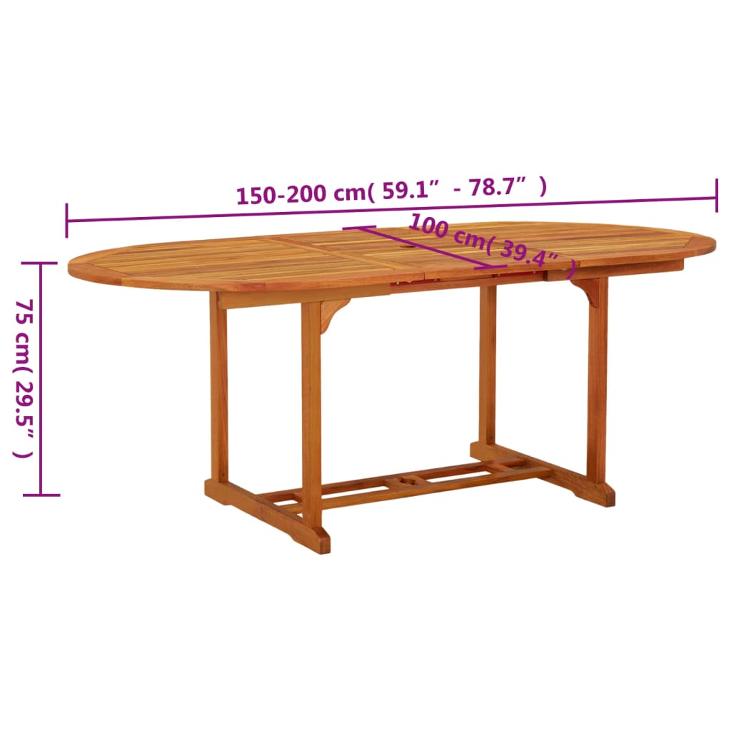 Garden Table Reddish-brown Solid eucalyptus wood Medium