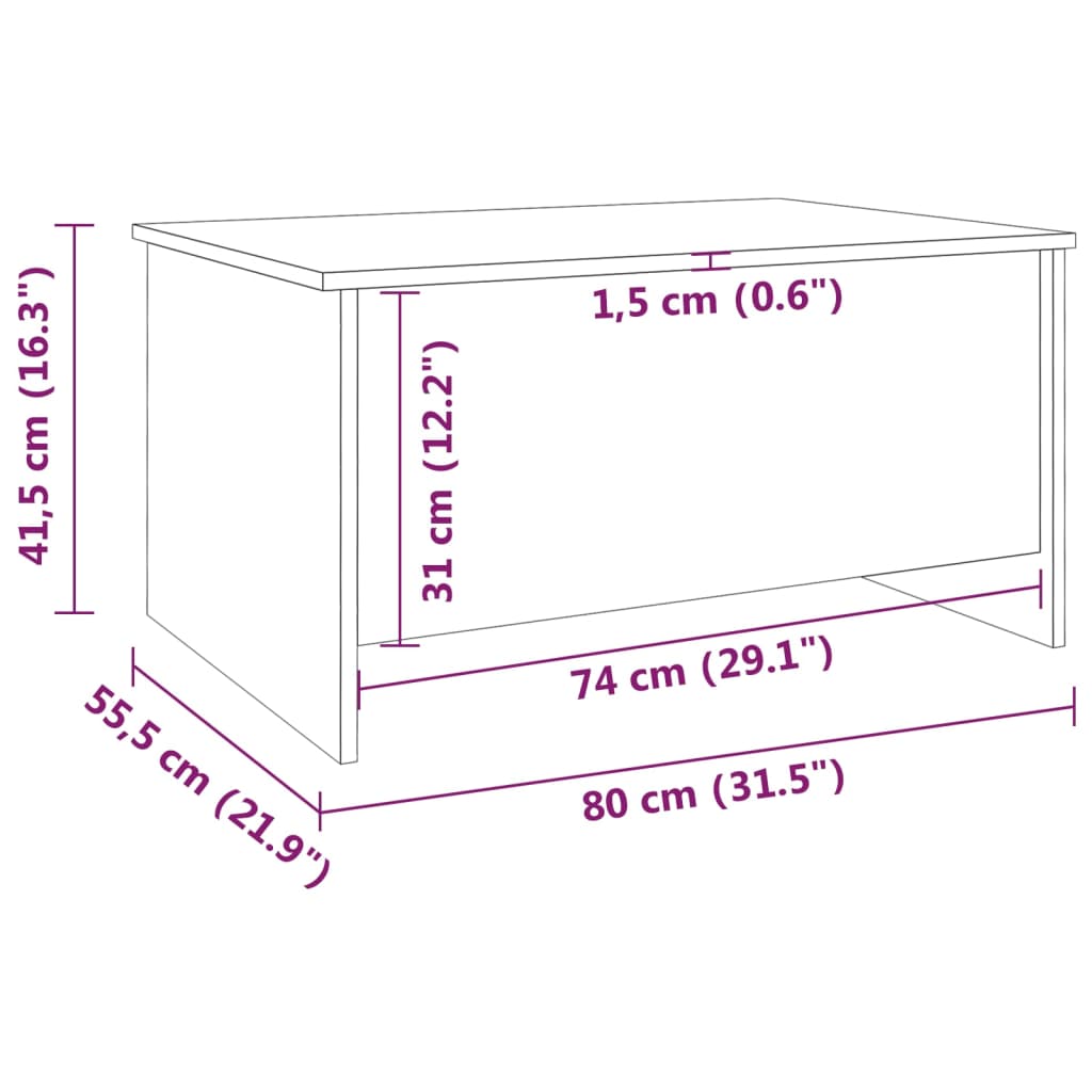 Coffee Table White Engineered wood Standard Coffee Table