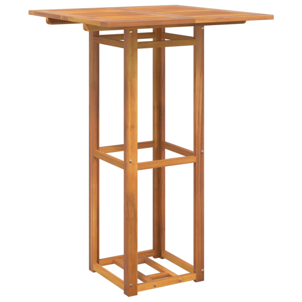 Bistro Table Natural Solid Acacia wood Tall Simple Square