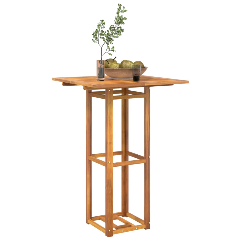 Bistro Table Natural Solid Acacia wood Tall Simple Square