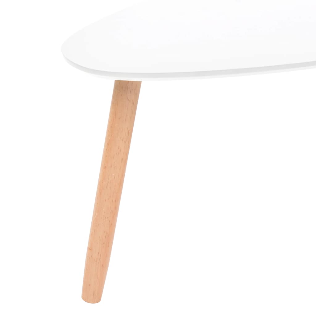 Coffee Table Set of 2 White Solid pinewood, MDF Medium Durable