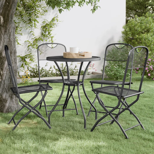 Folding Garden Chair Set of 4 Anthracite