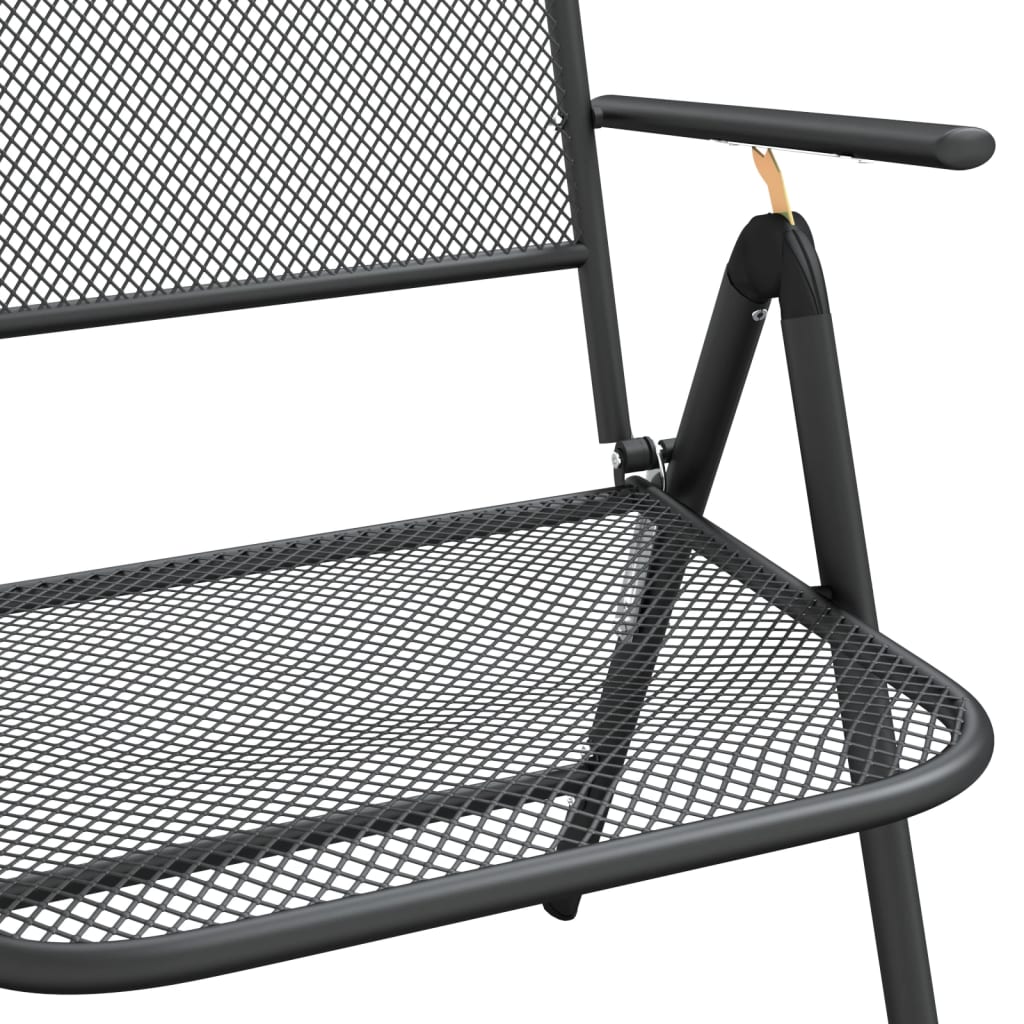 Folding Garden Chair Set of 4 Anthracite