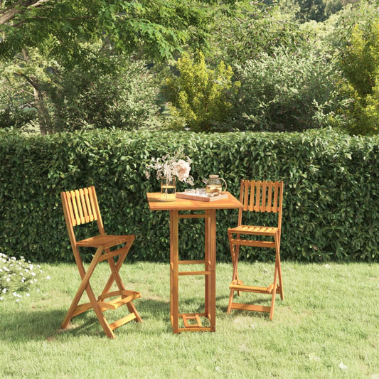 Bistro Table Natural Solid Acacia wood Tall Simple Square