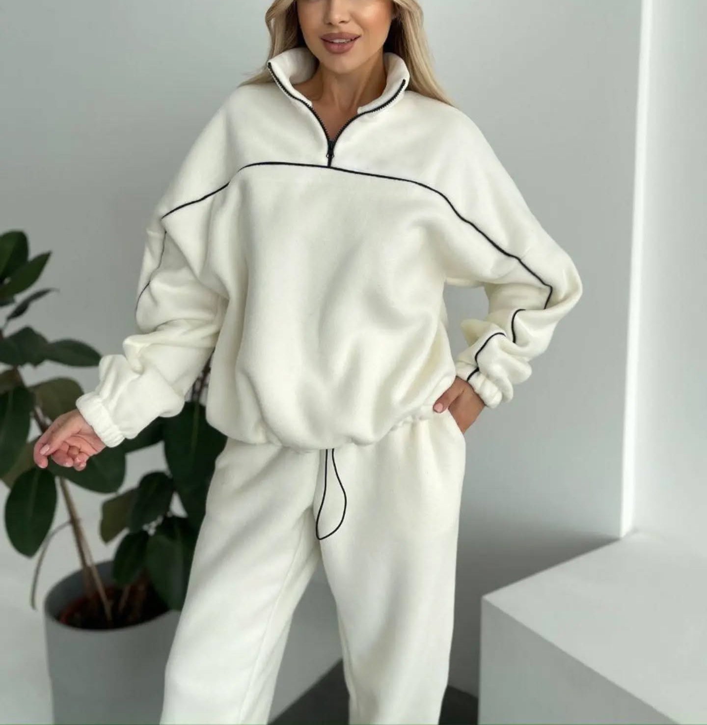 Track suit with striped detail